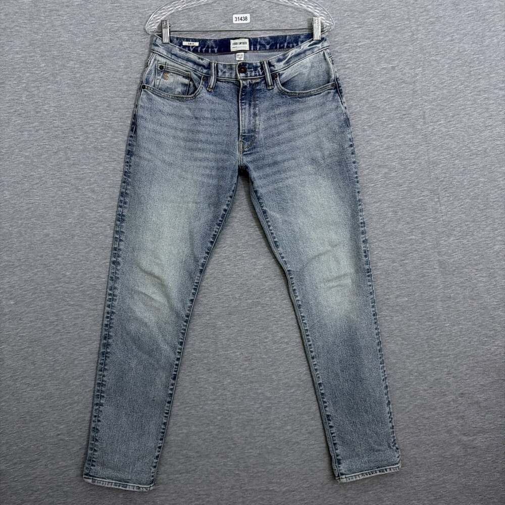 Todd Snyder Mens 30x32 Light Wash Slim Fit Stretch 5 Pocket Jeans